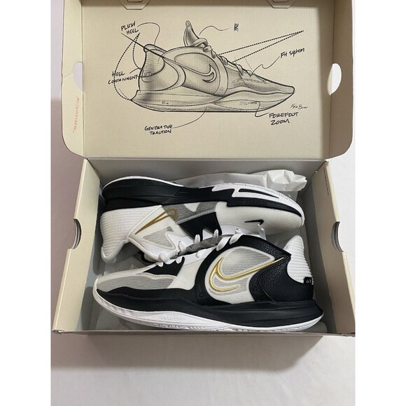 white and gold kyrie 5